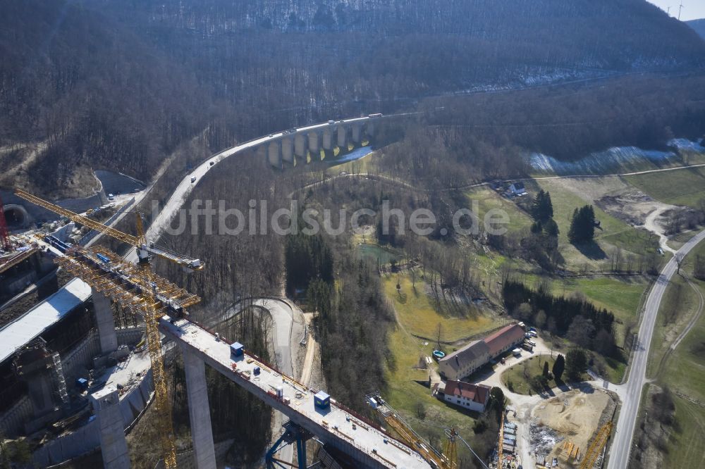 Luftbild Mühlhausen im Täle - Bahn- Brückenbauwerk Filstalbrücke in Mühlhausen im Täle im Bundesland Baden-Württemberg, Deutschland