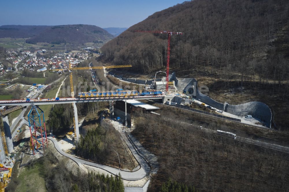 Luftbild Mühlhausen im Täle - Bahn- Brückenbauwerk Filstalbrücke in Mühlhausen im Täle im Bundesland Baden-Württemberg, Deutschland