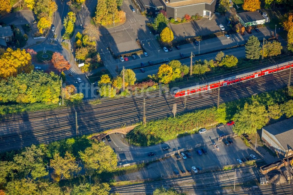 Witten aus der Vogelperspektive: Bahn- Brückenbauwerk Gasstraße - Ruhrstraße in Witten im Bundesland Nordrhein-Westfalen