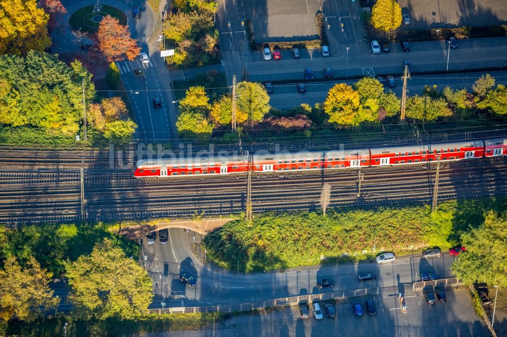 Luftbild Witten - Bahn- Brückenbauwerk Gasstraße - Ruhrstraße in Witten im Bundesland Nordrhein-Westfalen