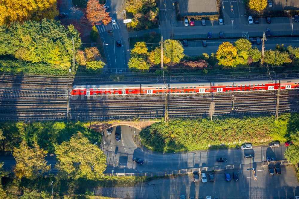 Luftaufnahme Witten - Bahn- Brückenbauwerk Gasstraße - Ruhrstraße in Witten im Bundesland Nordrhein-Westfalen