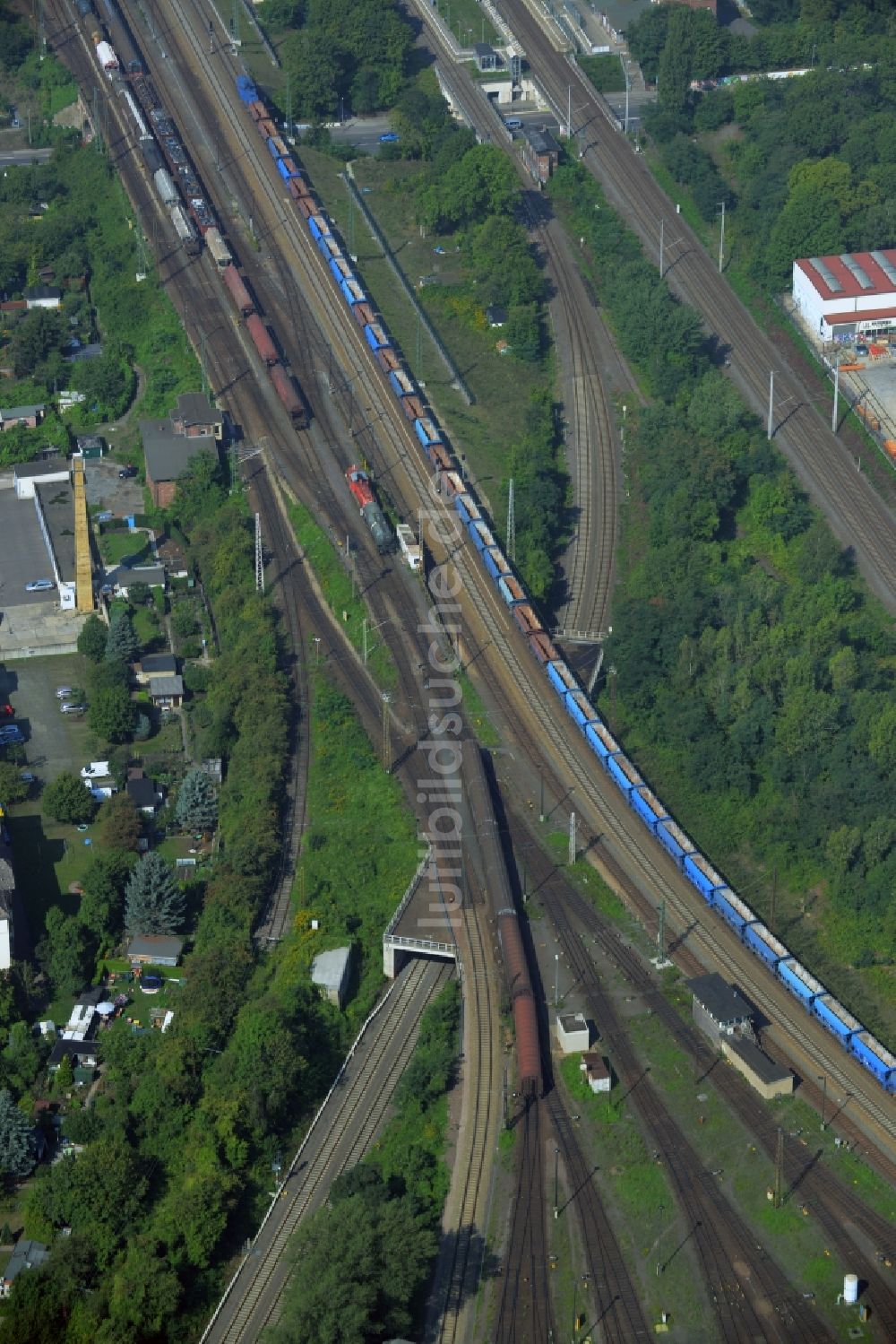 Luftbild Leipzig - Bahn- Kreuzung der Schienen- und Gleisanlagen der Deutschen Bahn in Leipzig im Bundesland Sachsen