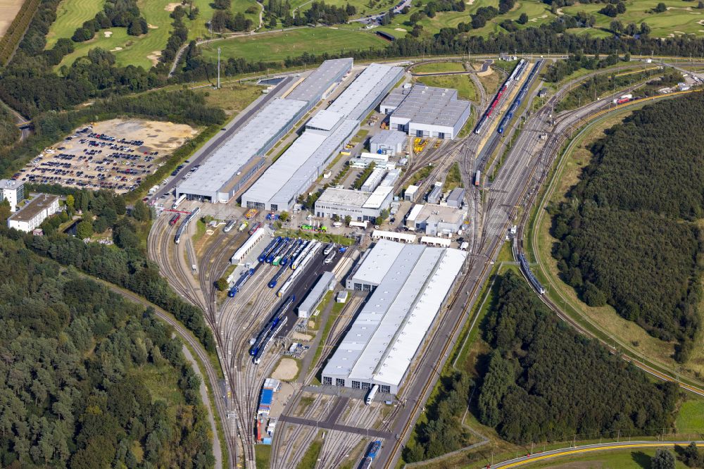 Luftbild Wegberg - Bahnbetriebswerk und Ausbesserungswerk für Schienenfahrzeuge in Wegberg im Bundesland Nordrhein-Westfalen, Deutschland