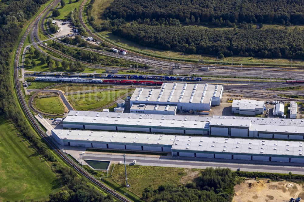 Luftaufnahme Wegberg - Bahnbetriebswerk und Ausbesserungswerk für Schienenfahrzeuge in Wegberg im Bundesland Nordrhein-Westfalen, Deutschland