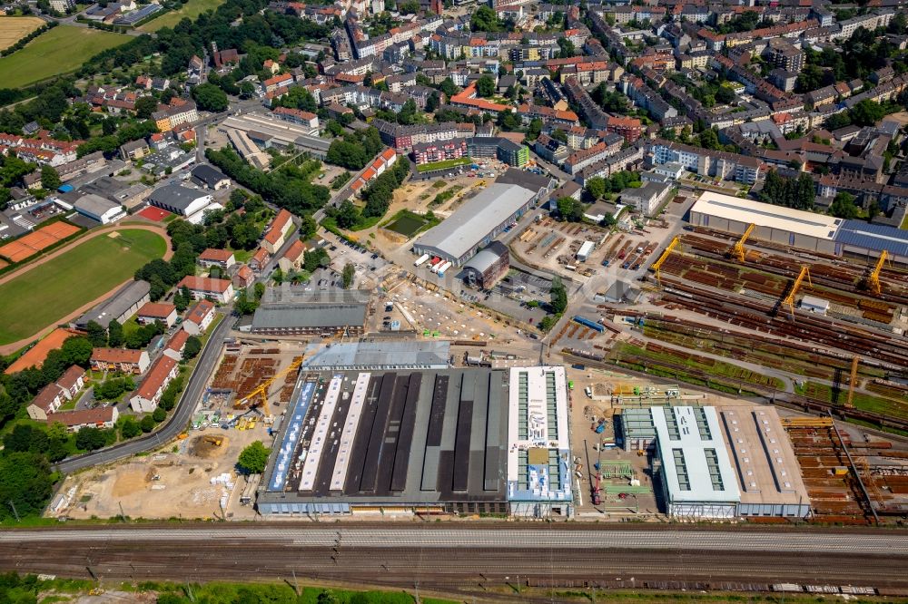 Luftaufnahme Witten - Bahnbetriebswerk und Ausbesserungswerk von Waggongs in Witten im Bundesland Nordrhein-Westfalen