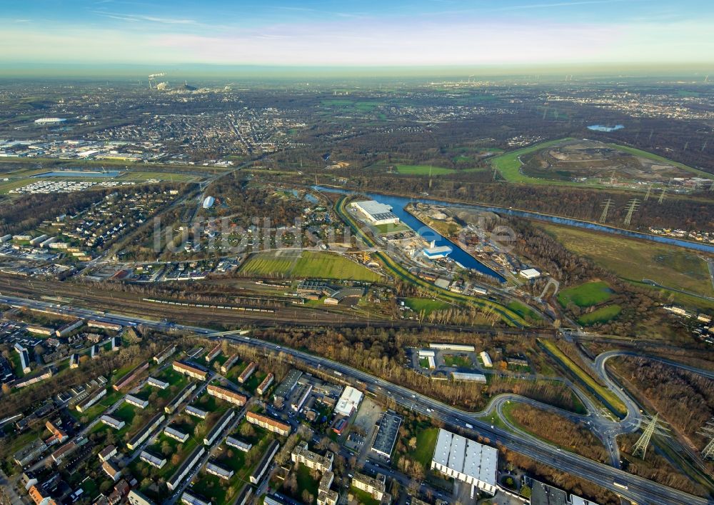 Luftbild Gelsenkirchen - Bahnbetriebswerk und Ausbesserungswerk West im Güterverkehr der Deutschen Bahn in Gelsenkirchen im Bundesland Nordrhein-Westfalen