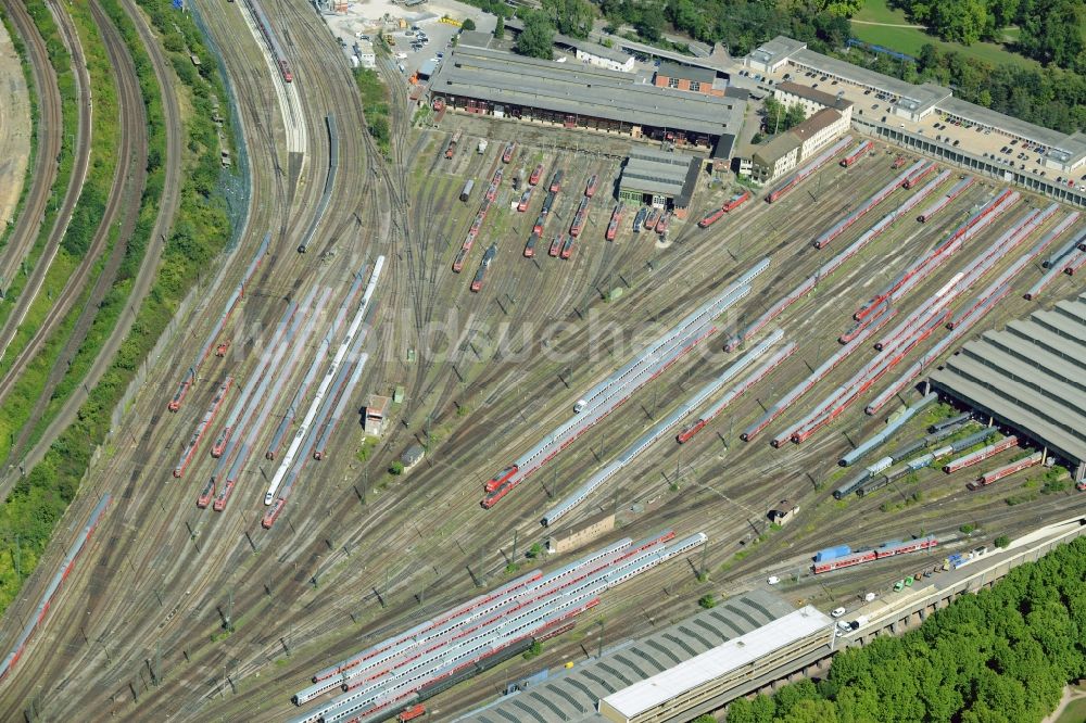 Luftbild Stuttgart - Bahnbetriebswerk und Ausbesserungswerk von Zügen des Personentransportes in Stuttgart im Bundesland Baden-Württemberg