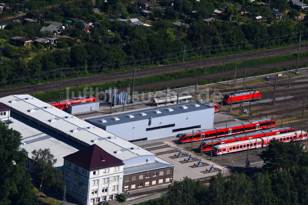 Karlsruhe von oben - Bahnbetriebswerk in Karlsruhe im Bundesland Baden-Württemberg, Deutschland