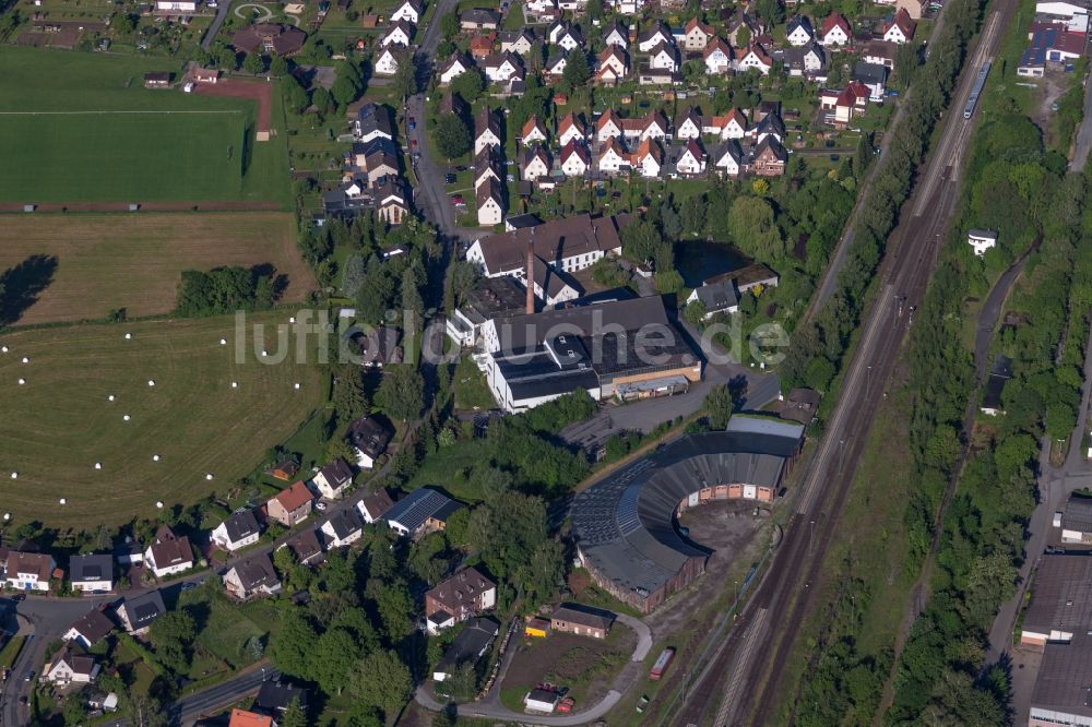 Luftbild Höxter - Bahnbetriebswerk im Ortsteil Ottbergen in Höxter im Bundesland Nordrhein-Westfalen, Deutschland