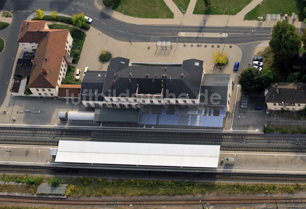 Luftbild Mühlhausen - Bahnhof und Bahnhofsgelände in Mühlhausen in Thüringen