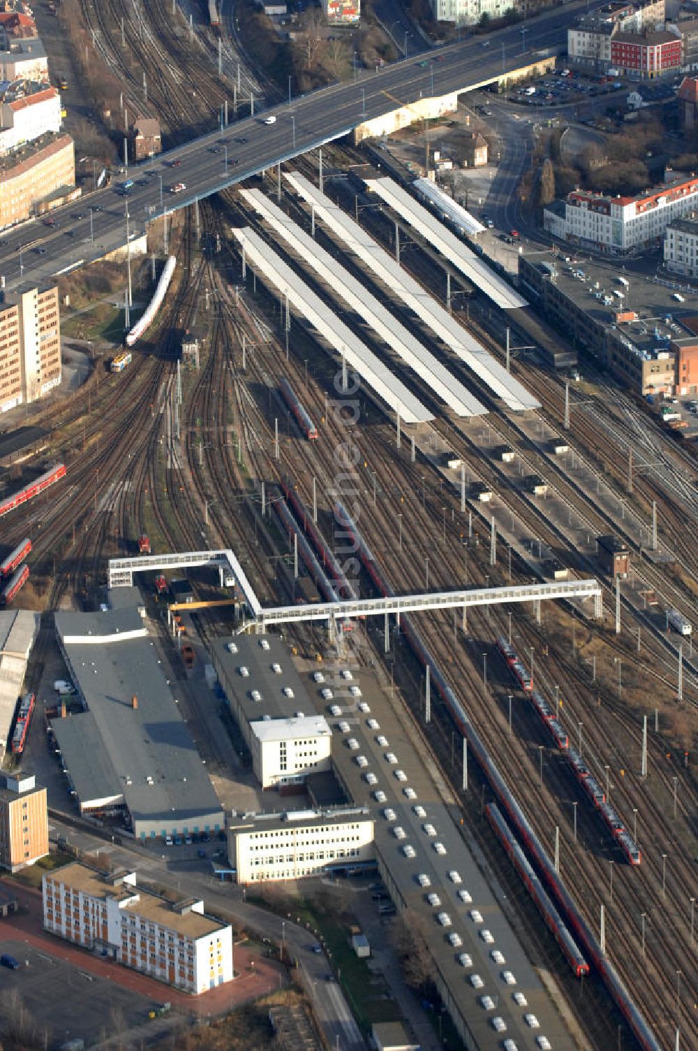 Berlin aus der Vogelperspektive: Bahnhof Berlin-Lichtenberg