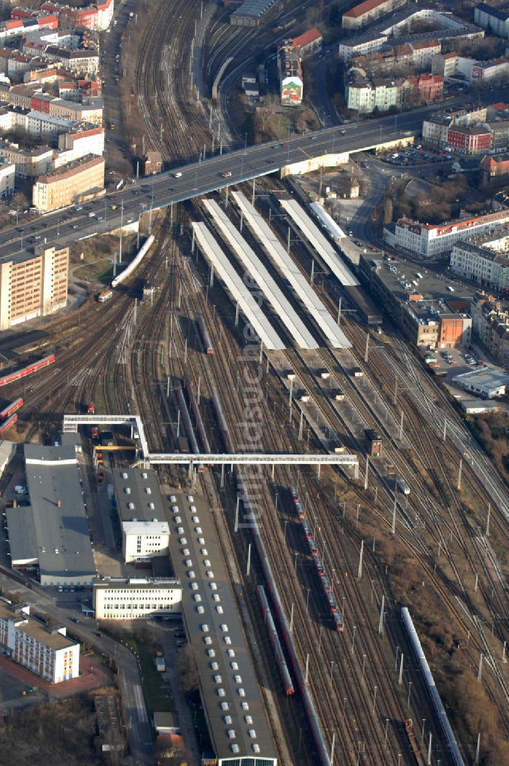 Luftaufnahme Berlin - Bahnhof Berlin-Lichtenberg