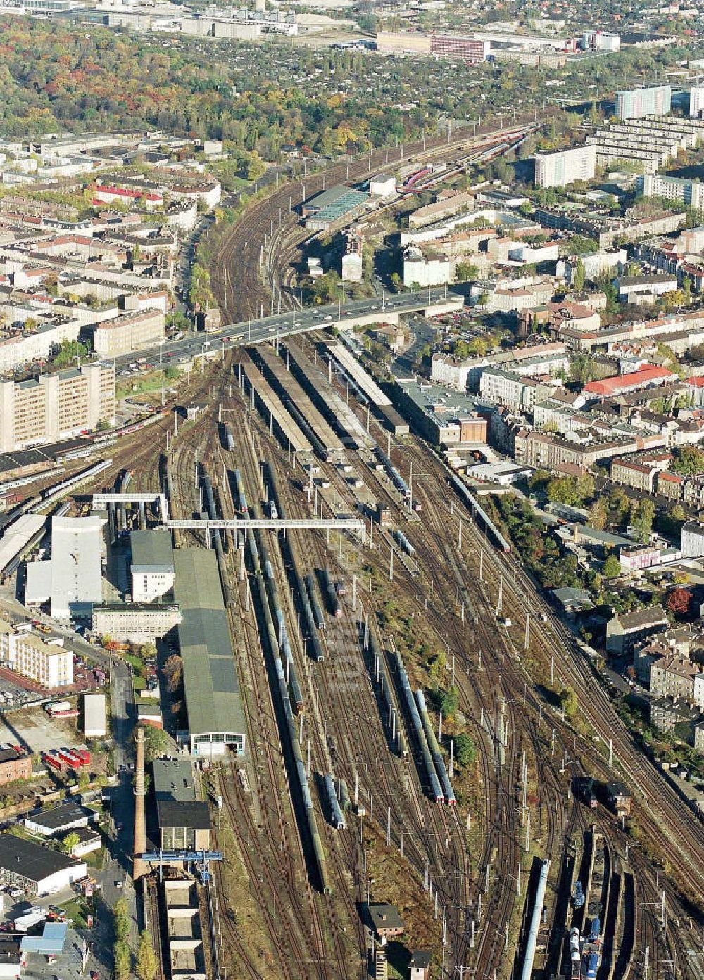 Luftbild Berlin - Lichtenberg - Bahnhof Berlin - Lichtenberg