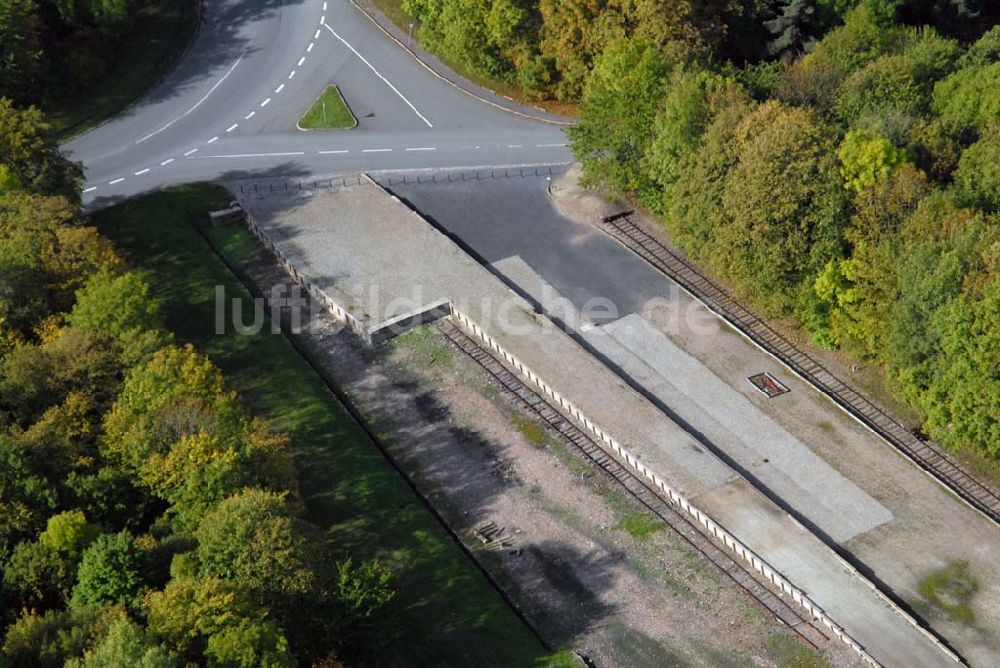 Weimar aus der Vogelperspektive: Bahnhof des KZ Buchenwald