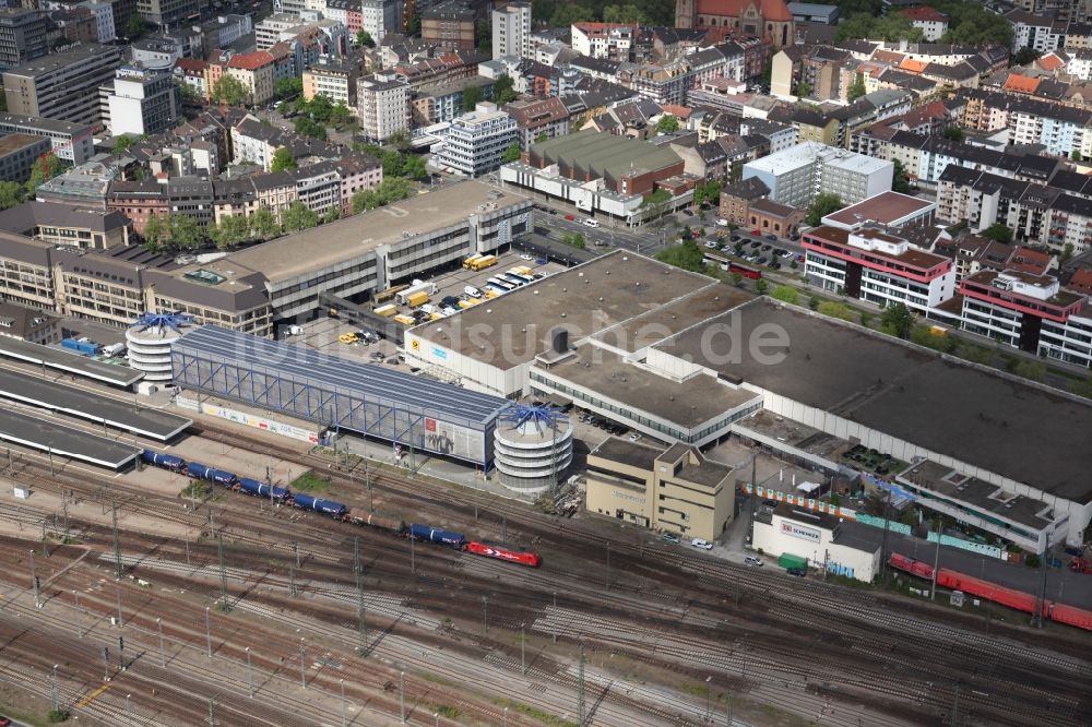 Luftaufnahme Mannheim - Bahnhof, Busbahnhof und Post in Mannheim im Bundesland Baden-Württemberg