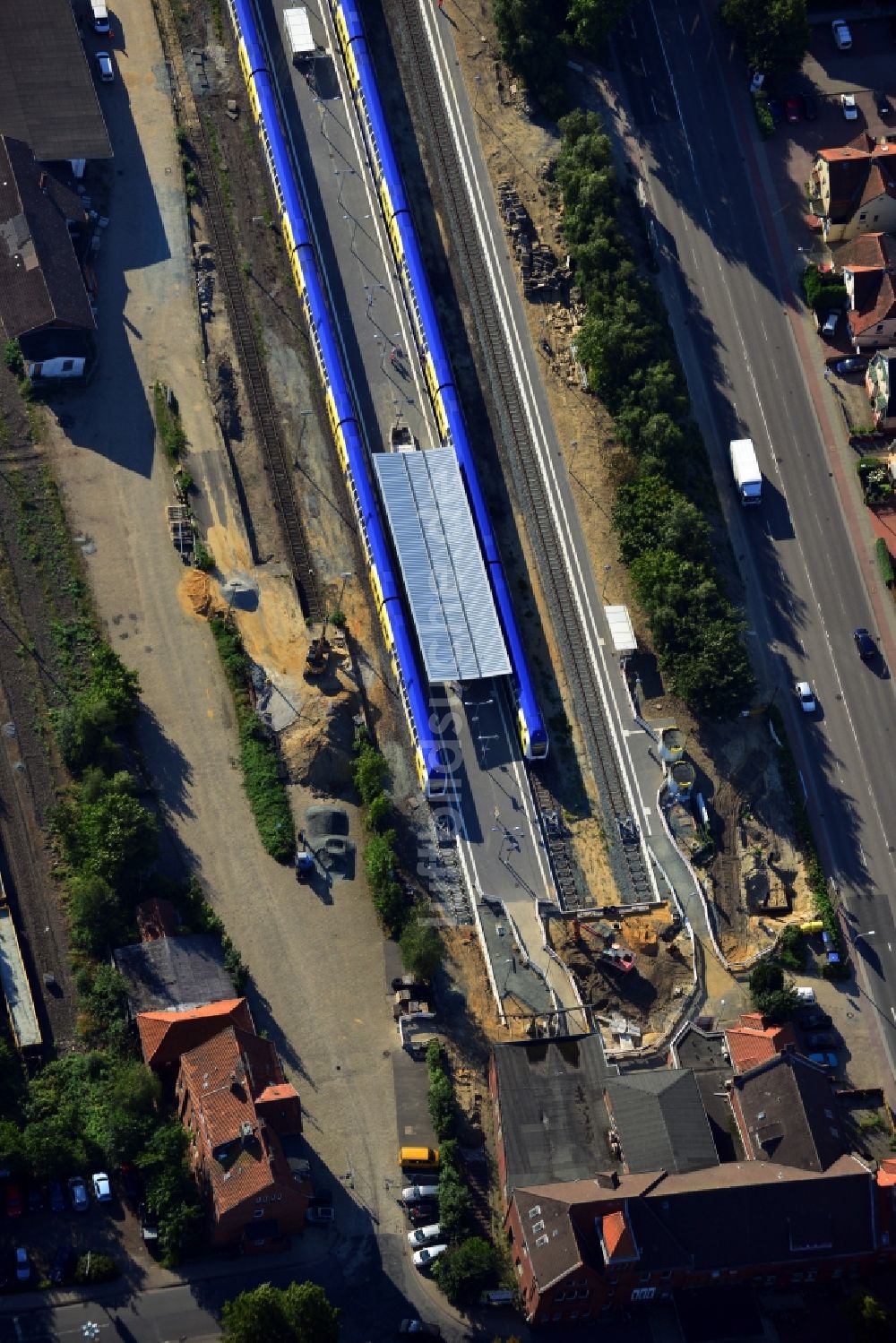 Luftbild Cuxhaven - Bahnhof der Deutschen Bahn von Cuxhaven im Bundesland Niedersachsen