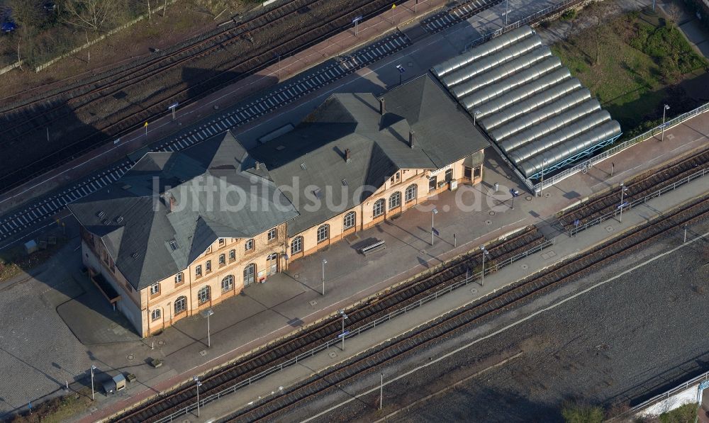 Dorsten aus der Vogelperspektive: Bahnhof von Dorsten im Bundesland Nordrhein-Westfalen NRW