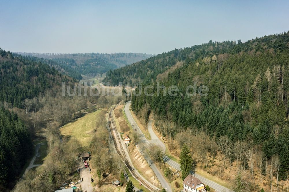 Luftbild Marxzell - Bahnhof Frauenalb in Marxzell im Bundesland Baden-Württemberg