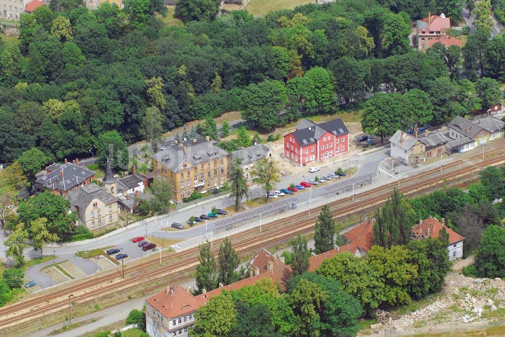 Königsbrück aus der Vogelperspektive: Bahnhof Königsbrück in Sachsen