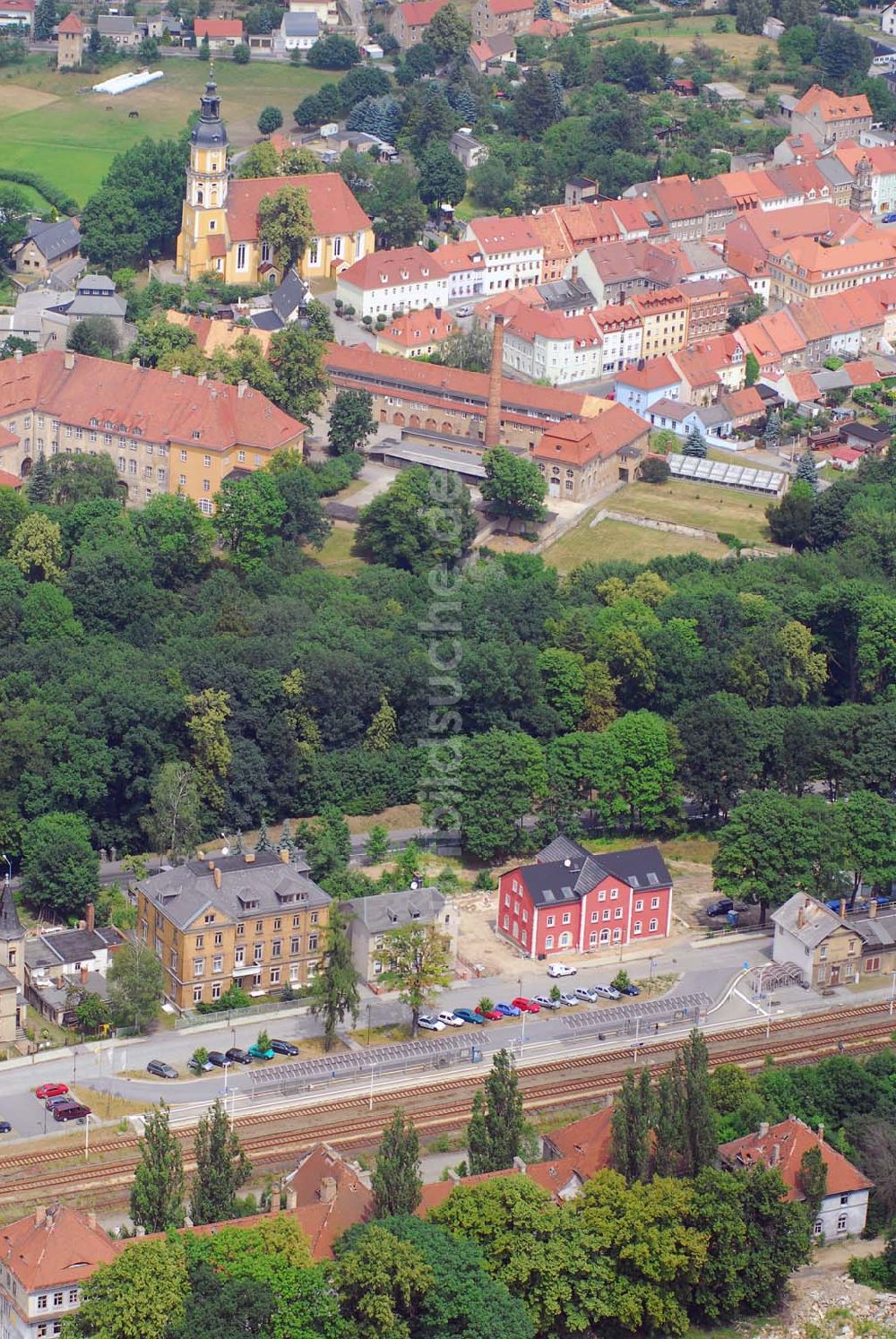 Luftbild Königsbrück - Bahnhof Königsbrück in Sachsen