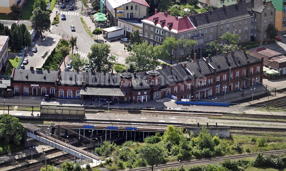 Kostrzyn / Küstrin von oben - Bahnhof Kostrzyn