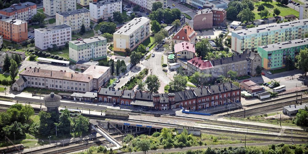 Luftaufnahme Kostrzyn / Küstrin - Bahnhof Kostrzyn