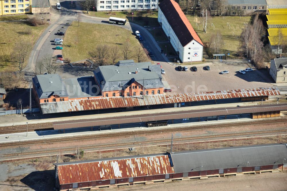 Luftbild Mittweida - Bahnhof in Mittweida