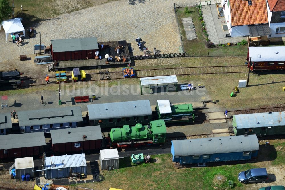 Luftbild Kleinbahren - Bahnhof der Niederlausitzer Museumseisenbahn ( NLME ) in Kleinbahren im Bundesland Brandenburg in Deutschland