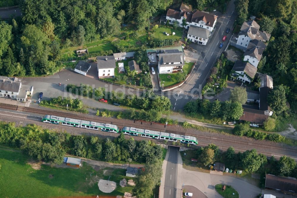 Obernhof aus der Vogelperspektive: Bahnhof in Obernhof im Bundesland Rheinland-Pfalz