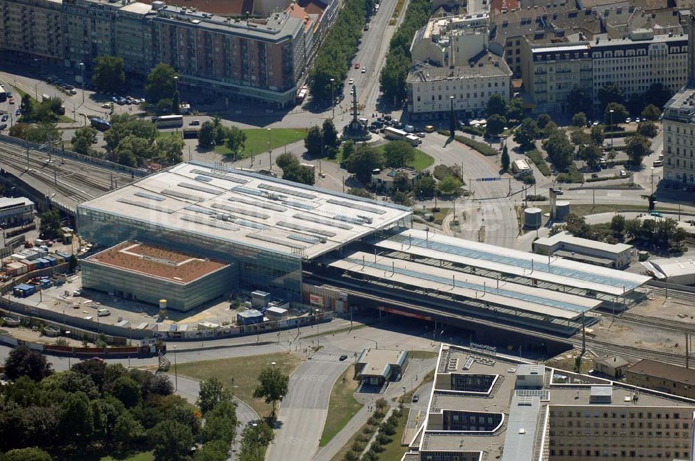 Wien aus der Vogelperspektive: Bahnhof am Praterstern (Wien)