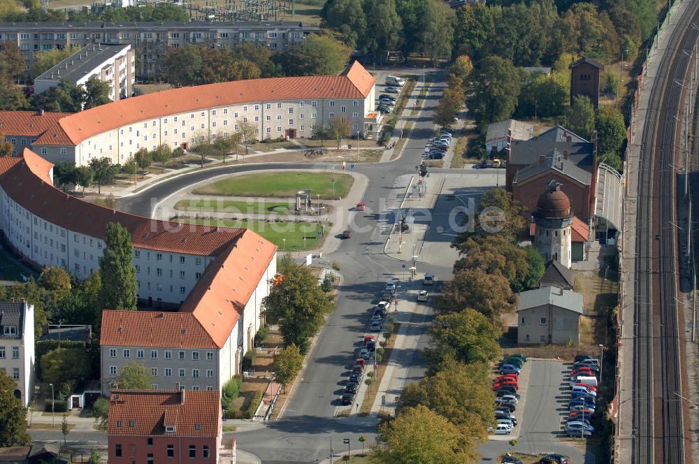 Rathenow von oben - Bahnhof Rathenow