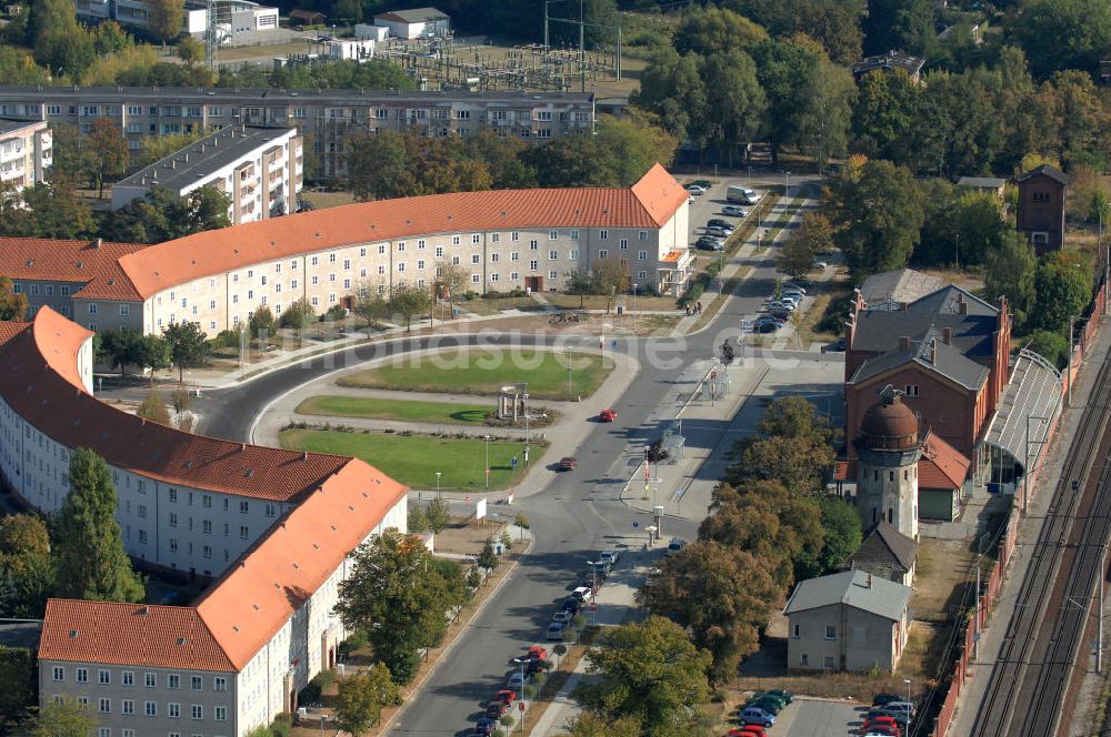 Rathenow aus der Vogelperspektive: Bahnhof Rathenow