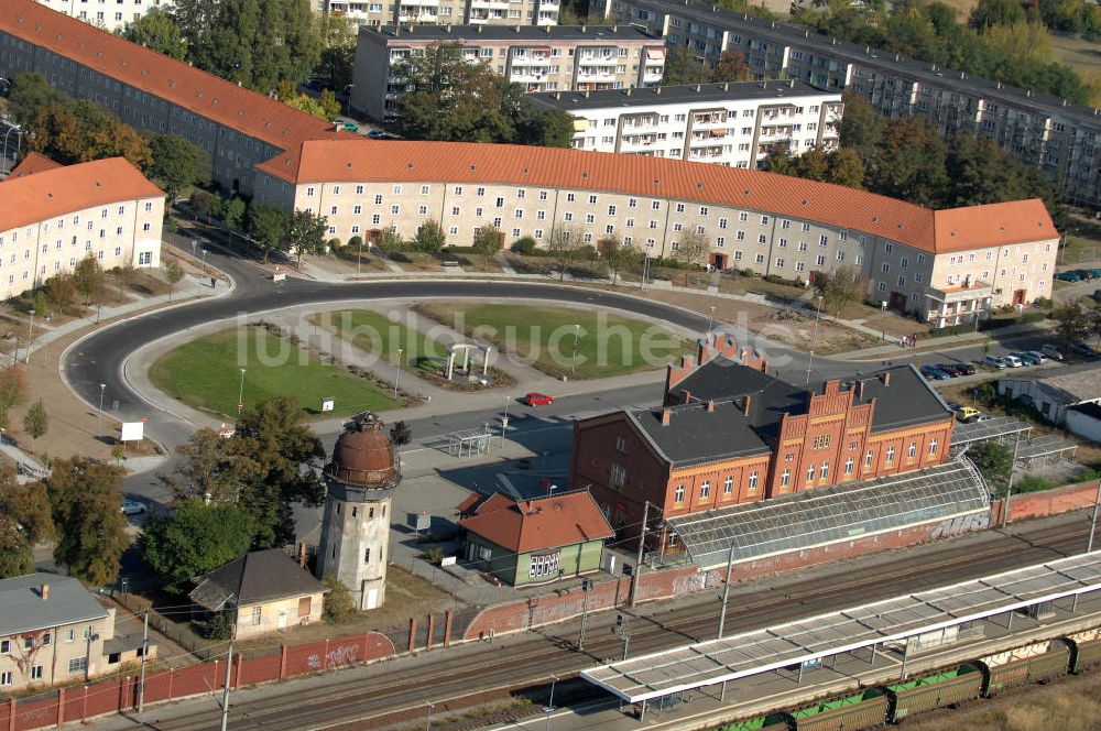 Rathenow von oben - Bahnhof Rathenow