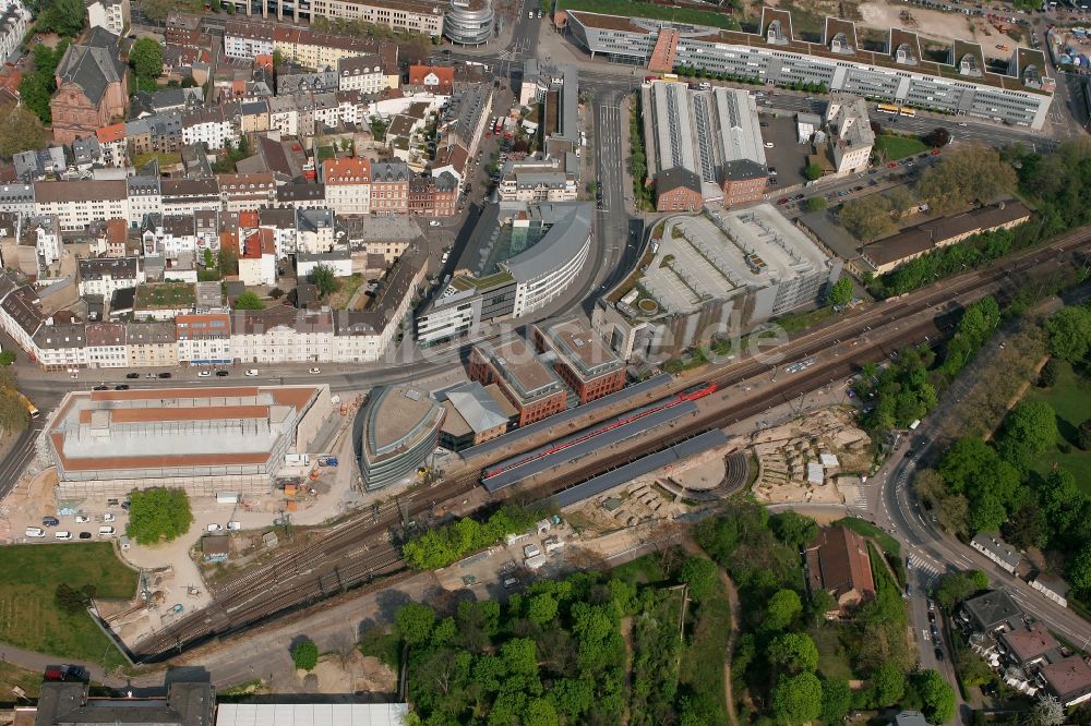 Mainz aus der Vogelperspektive: Bahnhof Römisches Theater in Mainz im Bundesland Rhineland-Pfalz