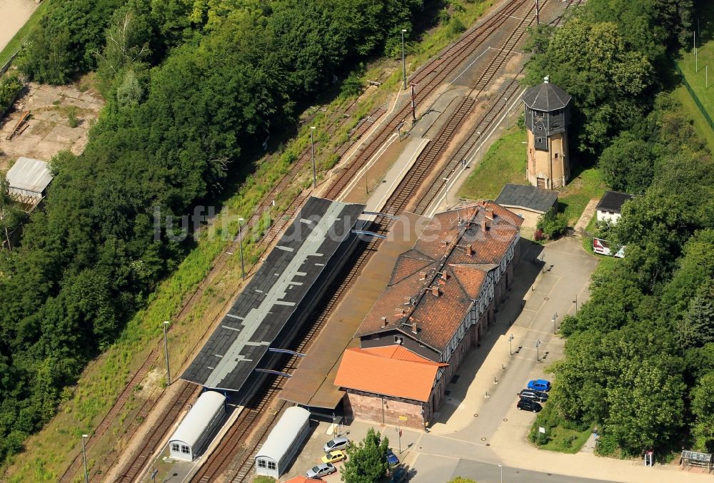 Sondershausen aus der Vogelperspektive: Bahnhof von Sondershausen im Bundesland Thüringen