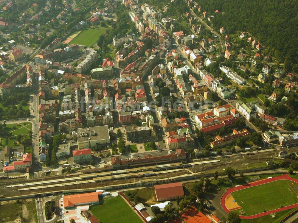 D??ín (Tetschen - Bodenbach) aus der Vogelperspektive: Bahnhof D??ín (Tetschen - Bodenbach)