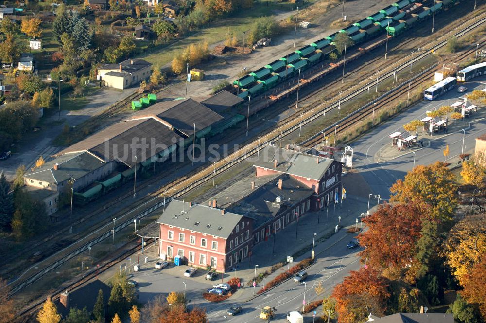 Kamenz aus der Vogelperspektive: Bahnhof und ZOB in Kamenz