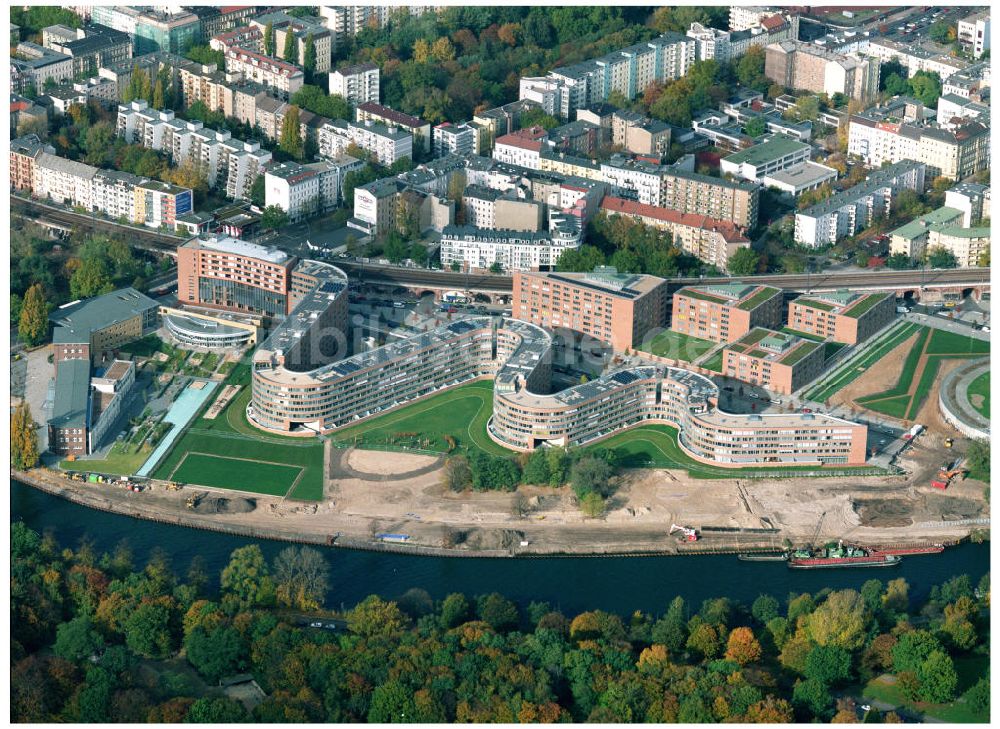 Berlin - Moabit von oben - Bahnhofsbaustelle am Südkreuz