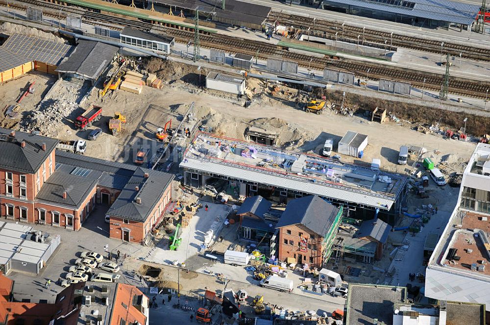 Luftaufnahme München - Bahnhofsgebäude in München / Pasing im Bundesland Bayern