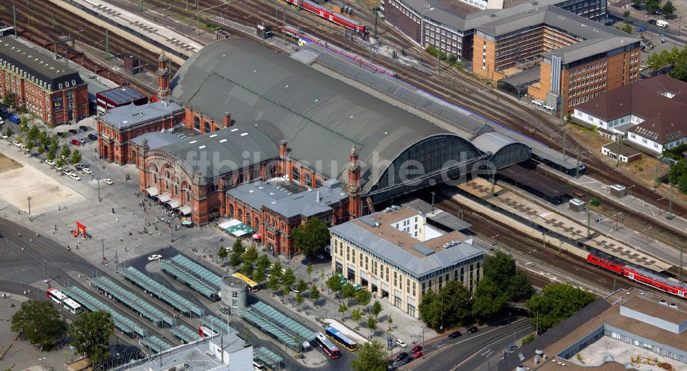 Luftaufnahme Bremen - Bahnhofsvorstadt und Hauptbahnhof Bremen