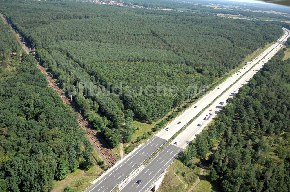 Luftbild Dessau-Roßlau - Bahnstrecke zwischen Dessau-Roßlau und Bitterfeld-Wolfen