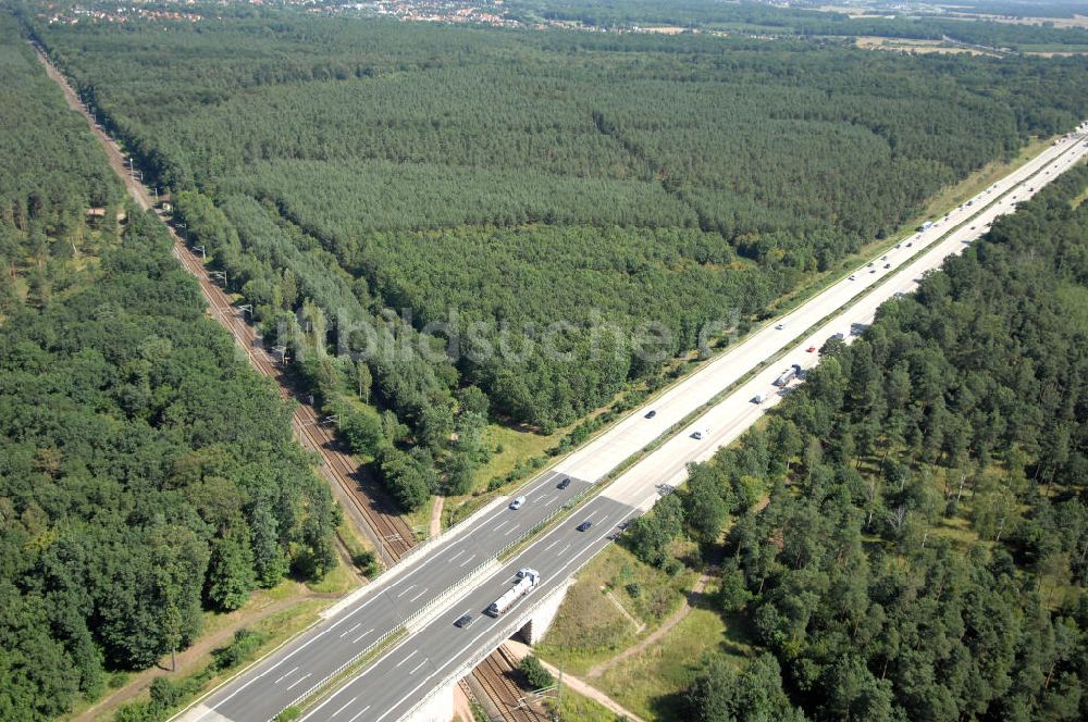 Luftaufnahme Dessau-Roßlau - Bahnstrecke zwischen Dessau-Roßlau und Bitterfeld-Wolfen