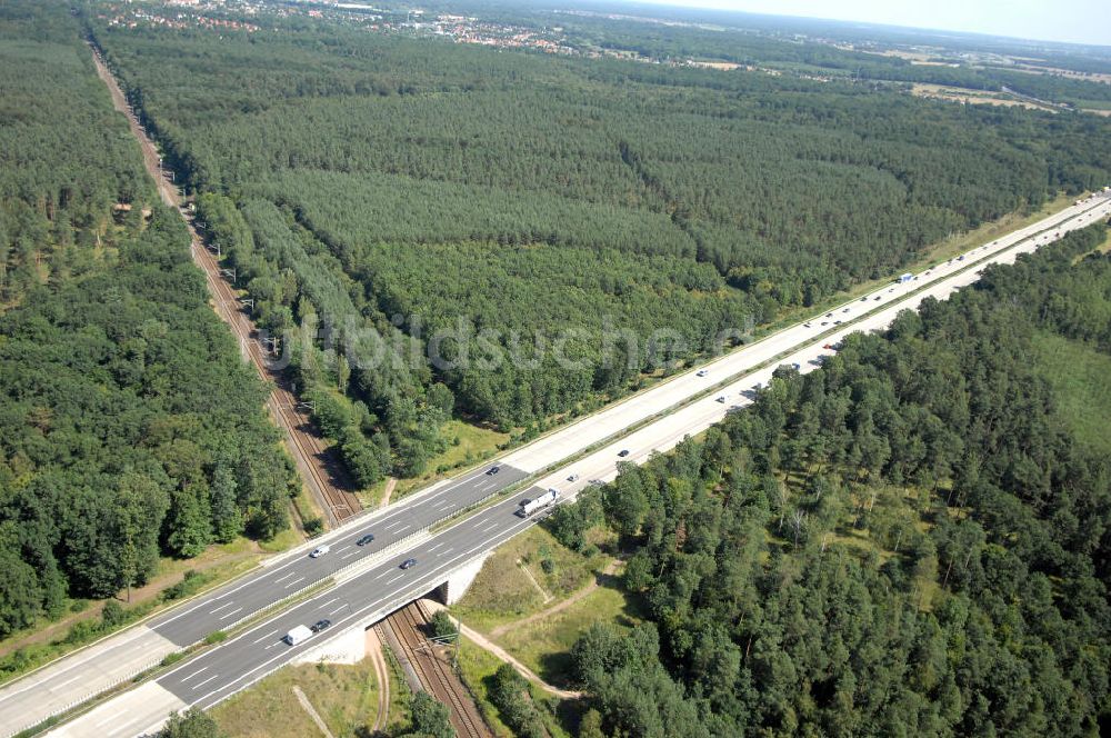 Dessau-Roßlau von oben - Bahnstrecke zwischen Dessau-Roßlau und Bitterfeld-Wolfen