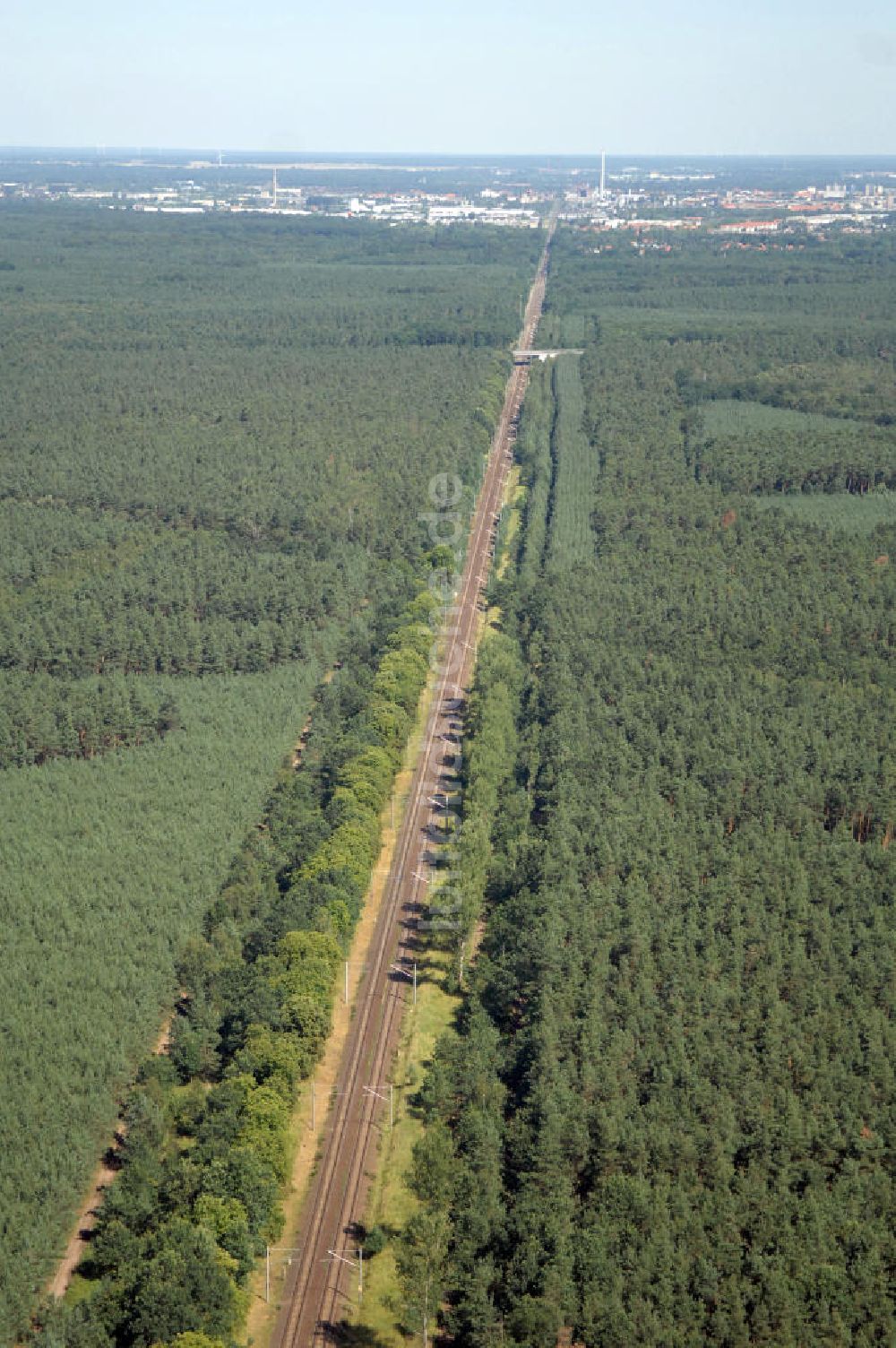 Luftaufnahme Dessau-Roßlau - Bahnstrecke zwischen Dessau-Roßlau und Bitterfeld-Wolfen