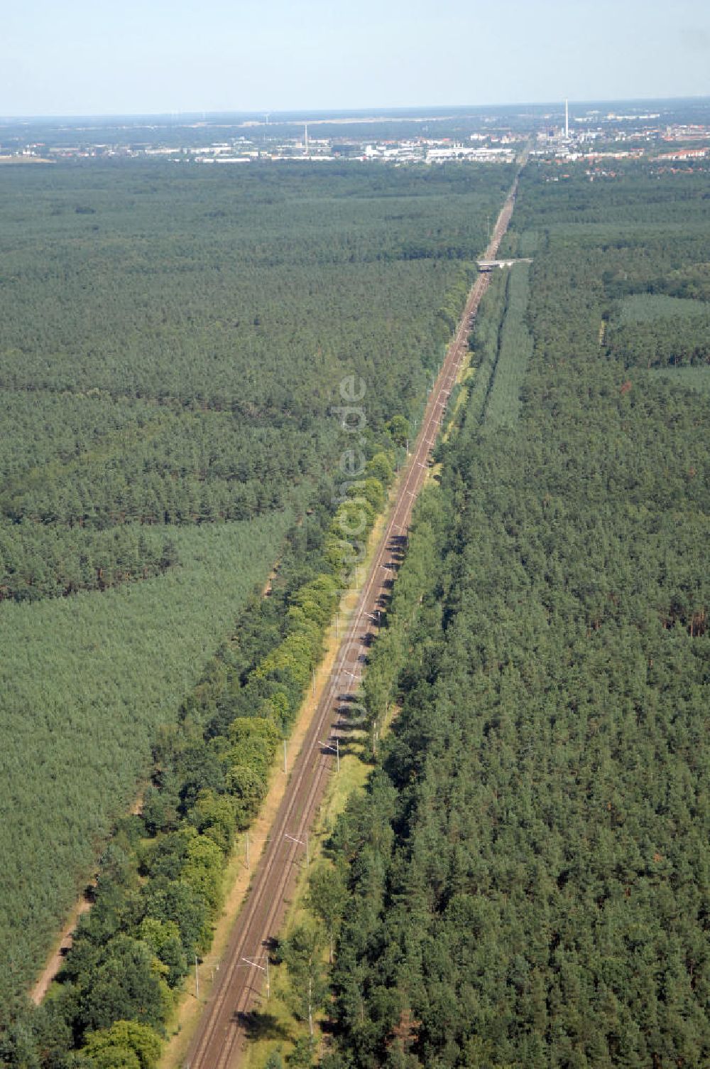 Dessau-Roßlau von oben - Bahnstrecke zwischen Dessau-Roßlau und Bitterfeld-Wolfen