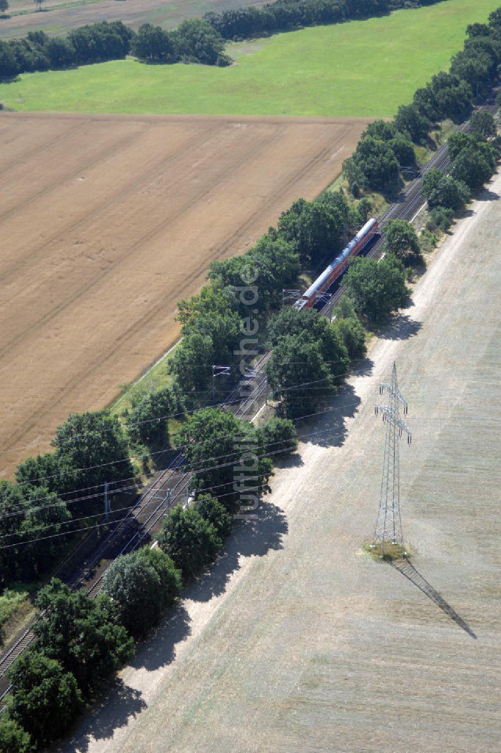 Luftbild Dessau-Roßlau - Bahnstrecke zwischen Dessau-Roßlau und Bitterfeld-Wolfen