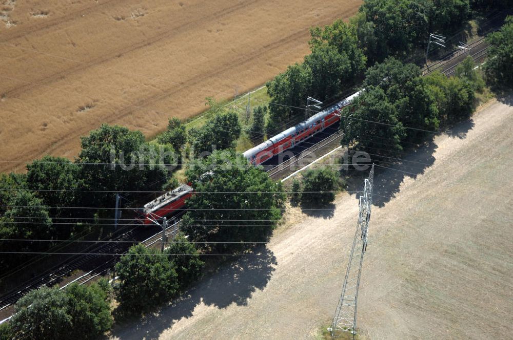 Dessau-Roßlau von oben - Bahnstrecke zwischen Dessau-Roßlau und Bitterfeld-Wolfen