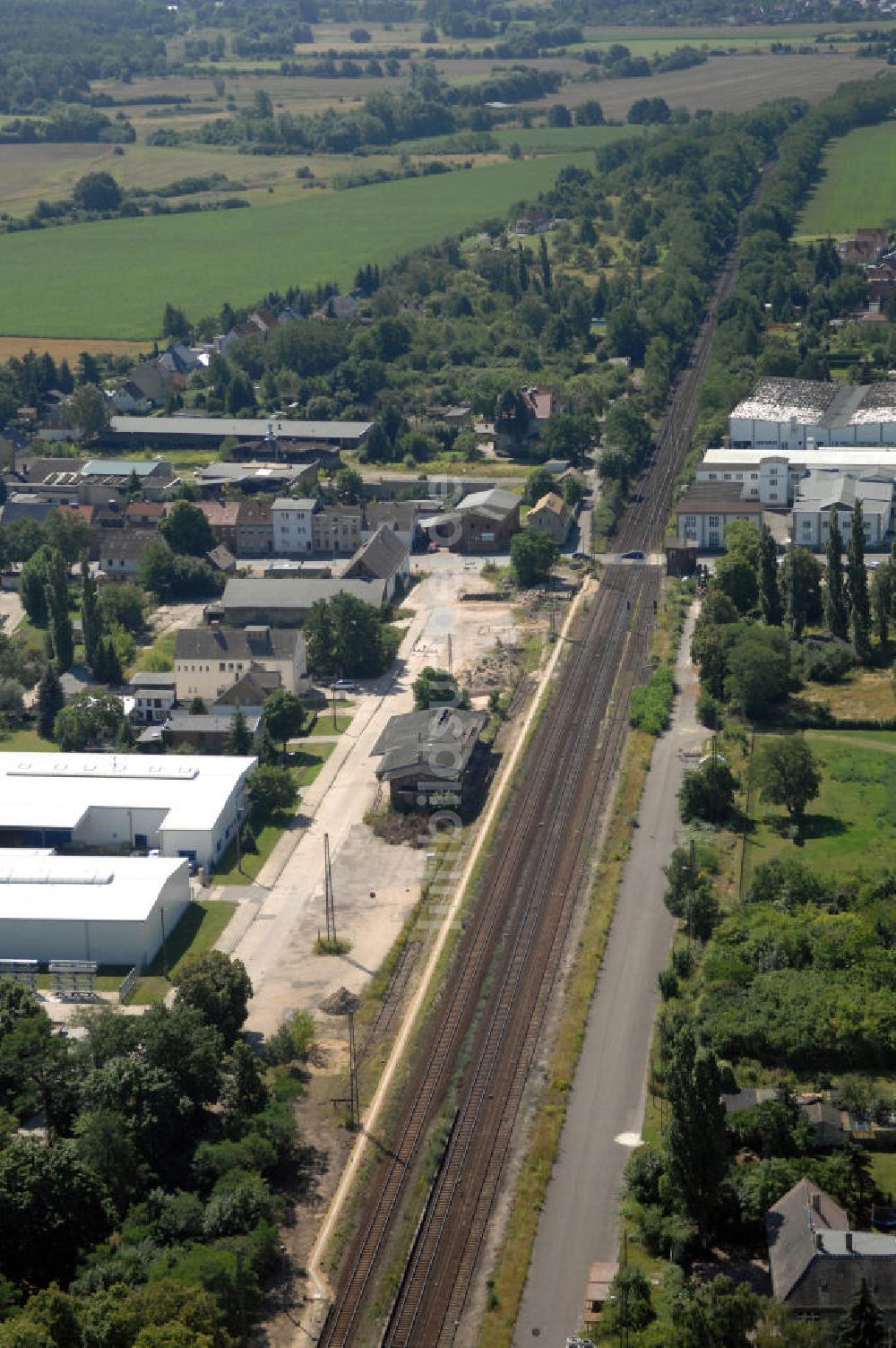 Luftaufnahme Dessau-Roßlau - Bahnstrecke zwischen Dessau-Roßlau und Bitterfeld-Wolfen