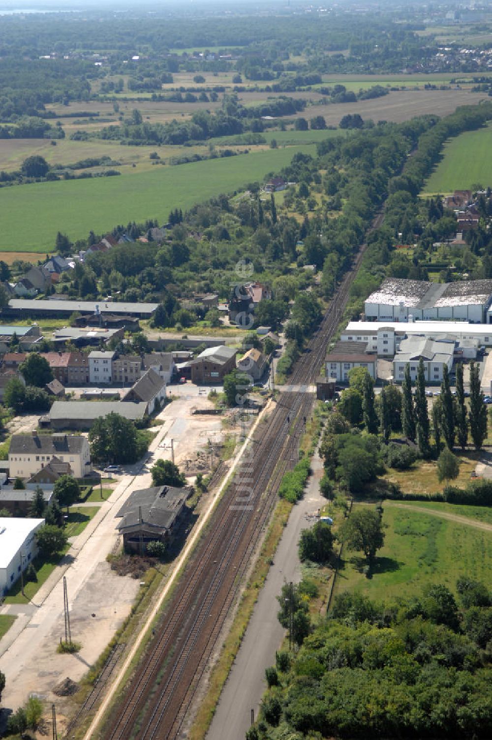 Dessau-Roßlau von oben - Bahnstrecke zwischen Dessau-Roßlau und Bitterfeld-Wolfen