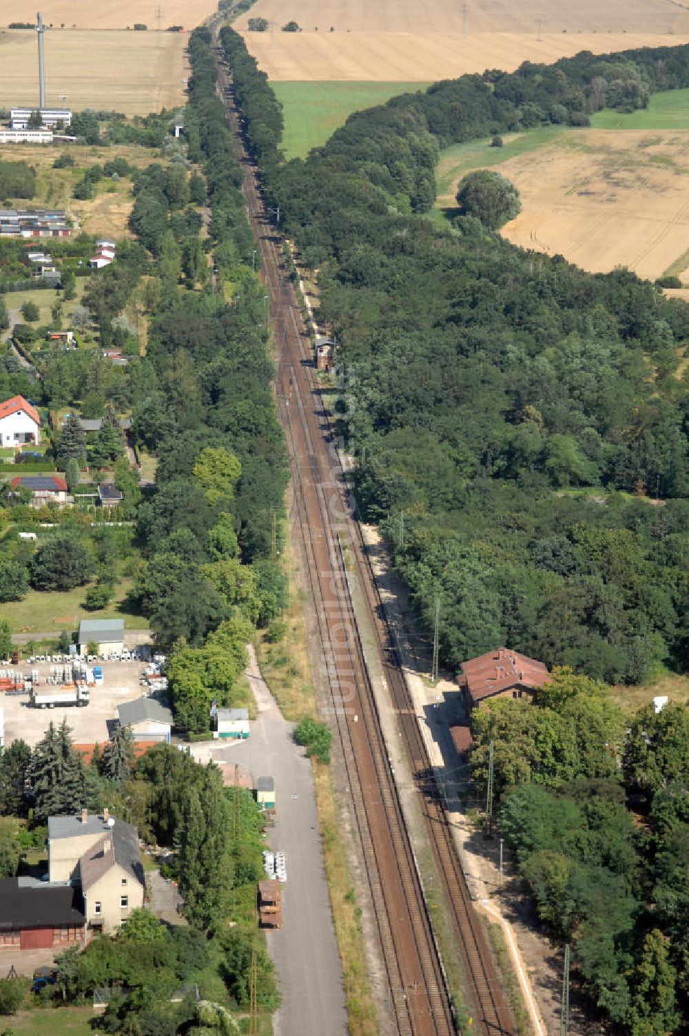 Luftbild Dessau-Roßlau - Bahnstrecke zwischen Dessau-Roßlau und Bitterfeld-Wolfen